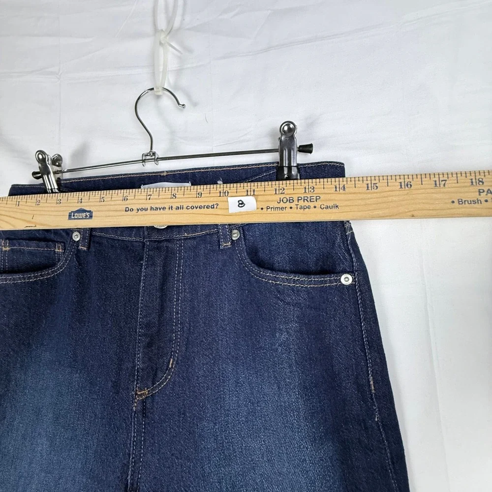 LOFT Wide Leg Jeans Womens 4P Dark Wash High Rise Denim Minimalist Classic